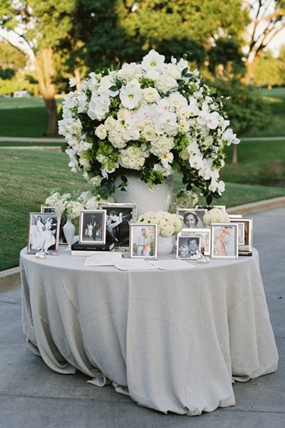 Choose wedding decor that you can reuse in your home after the wedding Anniversary Photo Decoration Ideas, Reusable Wedding Decor, Reunion Familiar, Dollar Tree Wedding Centerpieces, Tree Wedding Centerpieces, 50th Wedding Anniversary Decorations, Memory Table Wedding, Dollar Tree Wedding, 50th Wedding Anniversary Party