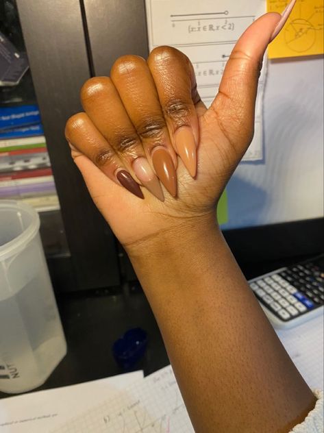 Brown French Tip, Acrylics Nails, Different Shades Of Brown, Brown French, Nails Brown, Brown Nails, Shades Of Brown, French Tip Nails, Nails Art