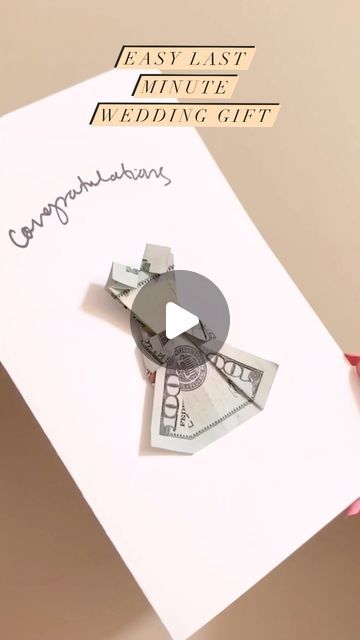 Valentina Balance on Instagram: "Easy last minute wedding card #giftideas" Wedding Money Origami, Money For Wedding Gift, Wedding Gift Card Ideas, Money Gift Ideas Wedding, Wedding Money Gift Ideas, Oragami Money, Money Dress, Wedding Gift Money, Origami Wedding