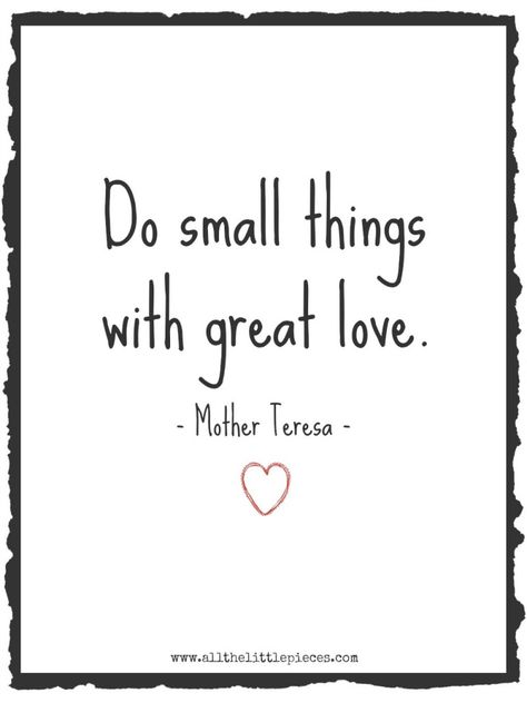 Stop worrying about doing something GREAT. Focus on doing what is right in front of you - with GREAT LOVE. A quick read & a #freeprintable! Quotes Short Simple, Volunteer Quotes, Small Things With Great Love, Mother Teresa Quotes, Spiritual Stuff, Quotes Short, Nurse Quotes, Super Quotes, Mother Teresa