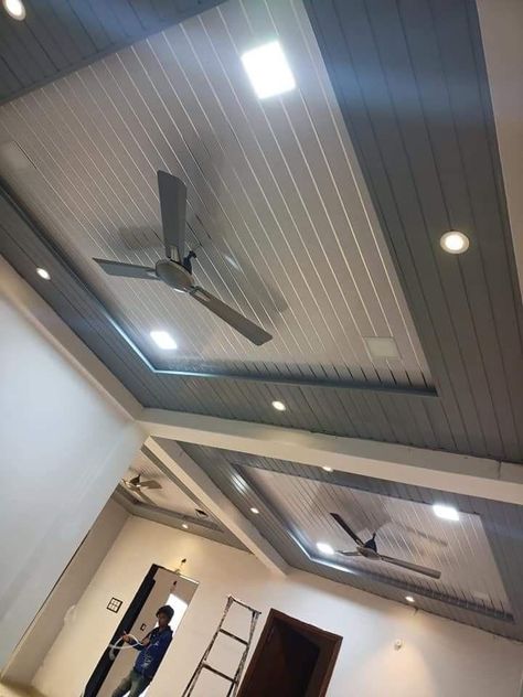 Celling decor ideas Pbc Design Ceiling, Roof Pvc Design, Pvc Design For Hall, Pvc False Ceiling Design For Living Room, Pvc Ceiling Design Bedroom Modern, Pvc Ceiling Design Bedroom New, Celing Roof Design For Bedroom, Pvc Roof Ceiling Design, Plafon Pvc Design