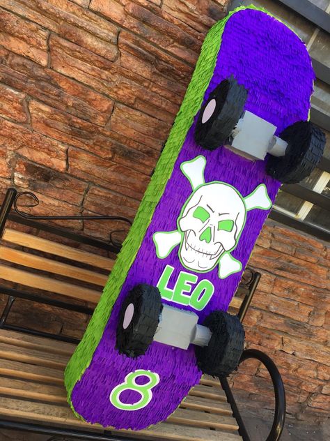 Skateboard Pinata, Skateboard Party, Piñata Ideas, In Memory Of Dad, 7th Birthday, 16th Birthday, 3rd Birthday, Bmx, Skateboard