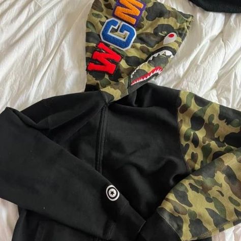 a bathing ape bape shark full zip up hoodie Full Zip Up Hoodie, Bape Shark, Bape Hoodie, Ape Bape, Birthday List, Bathing Ape, A Bathing Ape, Green Camo, Zip Up Hoodie