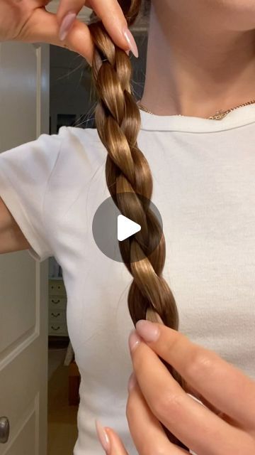 Tessa on Instagram: "4 strand braid tut 🫶🏻  . . . . . . . . . . . . #braidhack #4strandbraid #4strandroundbraid #hairstyle #haircare #hairgrowth #hairinspo #tessapeay #naturalhighlights #brandymelville #urbanoutfitters #hairoiling #backtoschool #schoolhairstyle #firstdayofschoolhair" How To Four Strand Braid Tutorials, How To Do A Five Strand Braid, Fun Braided Hairstyles For Medium Hair, How To Do A 4 Strand Braid, How To Do A Four Strand Braid, How To Do A Twist Braid, How To Braid Your Own Hair Step By Step, Gymnastics Hairstyles For Kids, Four Strand Braid Tutorial