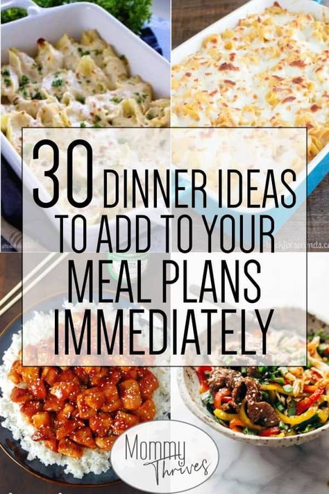 Dinners For A Month, 30 Dinner Ideas, Quick And Easy Dinner Ideas, Meal Planning Menus, Dinners Recipes, Family Meal Planning, Fast Dinners, Quick And Easy Dinner, Quick Easy Dinner