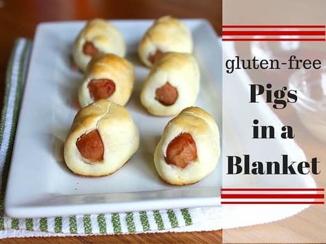 Gluten-Free Pigs in a Blanket - Gluten-Free Baking Cocktail Wieners, Gluten Free Cocktails, Gluten Free Pastry, Pan Sin Gluten, Homemade Pastries, Pigs In A Blanket, Homemade Gluten Free, Snacks Für Party, Serious Eats