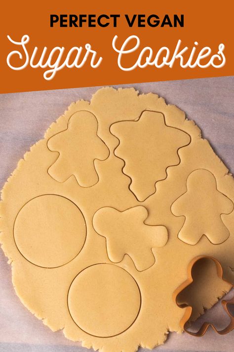 The perfect dairy-free, egg-free, Vegan Sugar Cookies with icing. No chilling required, and these vegan cookies are easy to make in just 1-bowl. Plus, no chilling is required! Vegan Christmas Sugar Cookies, Vegan Cutout Sugar Cookies, Vegan Cookie Icing, Easy Vegan Sugar Cookies, Vegan Cookie Recipes Easy, Vegan Cut Out Sugar Cookies, Sugar Cookie No Spread, Vegan Cutout Cookies, Vegan Thanksgiving Cookies