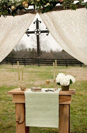 celtic-countryside-wedding-souder-photography-15 Wedding Altar Table, Irish Wedding Inspiration, Irish Themed Weddings, Communion Table, Medieval Wedding, Event Planning Tips, Wedding Altars, Letterpress Wedding, Celtic Wedding