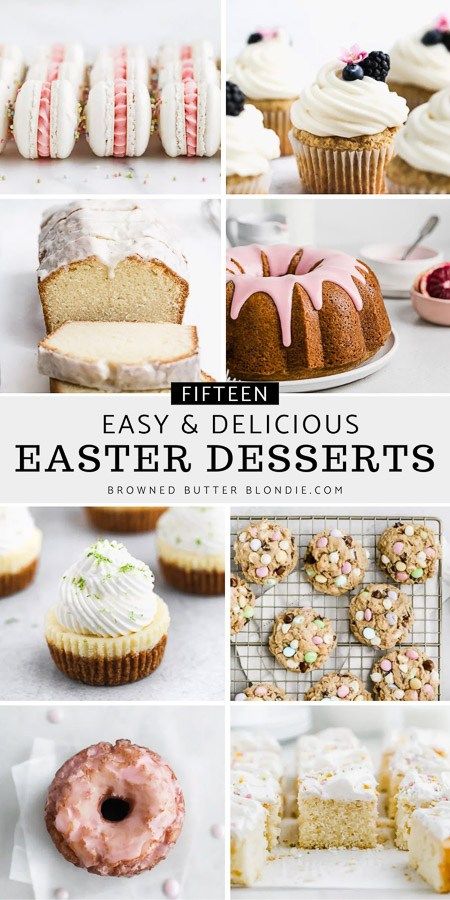 15 Easy and Delicious Easter Desserts - Browned Butter Blondie Delicious Easter Desserts, Easter Brunch Dessert, Yummy Easter Desserts, Easter Deserts, Spring Recipes Dessert, Cake Loaf, Almond Toffee, Spring Baking, Cookie Sandwiches