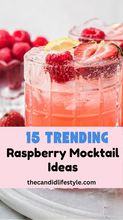 Trending Raspberry Mocktail Ideas Simply Lemonade Mocktails, Pink Lemonade Mocktail Recipe, Raspberry Mocktails, Mocktail Ideas, Summer Drink Recipe, Simply Lemonade, Healthy Sweeteners, Berry Tart, Light Appetizers