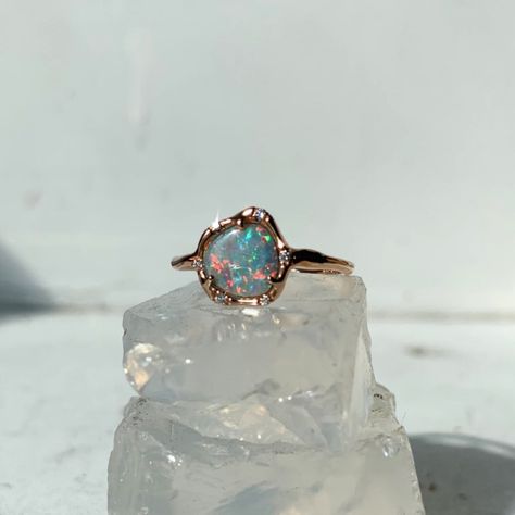 Black Opal Engagement Ring, Pretty Engagement Rings, Black Opal Ring, Cute Engagement Rings, Engagement Ring Inspiration, Engagement Rings Opal, Hand Jewelry, Opal Ring, Dream Jewelry