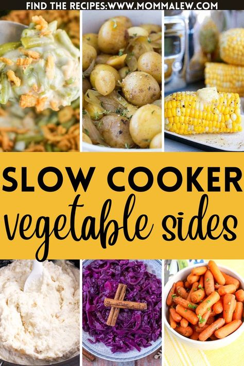 veggie sides Hot Veggie Side Dish, Potluck Recipes Crockpot, Vegetable Crockpot Recipes, Slow Cooker Vegetable Recipes, Vegetable Side Dish Recipes, Easy Rice Side Dishes, Thanksgiving Vegetables Side Dishes, Thanksgiving Vegetable Sides, Crock Pot Vegetables