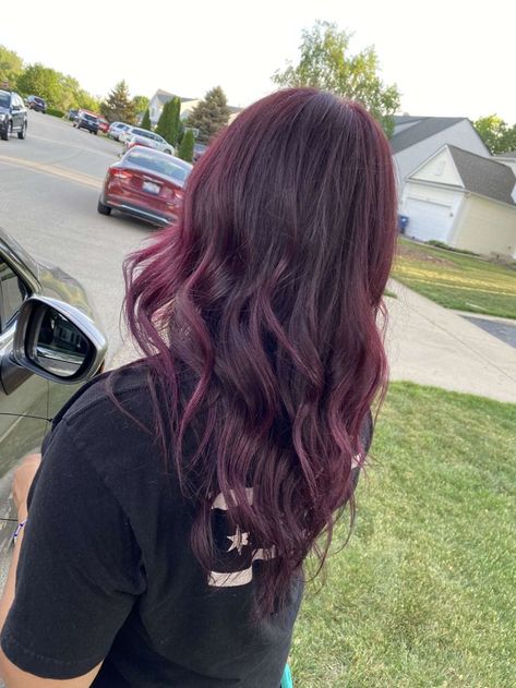 Voliet Color Hair, Black Violet Hair, Dark Red Violet Hair, Dark Violet Hair Color, Dark Violet Nails, Violet Black Hair Color, Violet Red Hair Color, Dark Magenta Hair, Violet Red Hair