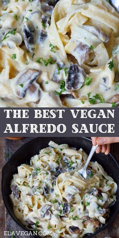 Vegan Pasta Recipes Homemade, Fetuchini Alfredo, Vegan Fettuccine, Vegetarian Alfredo, Vegan Fettuccine Alfredo, Fettuccine Alfredo Recipe, Alfredo Sauce Recipe Easy, Vegan Alfredo Sauce, Vegan Pasta Dish