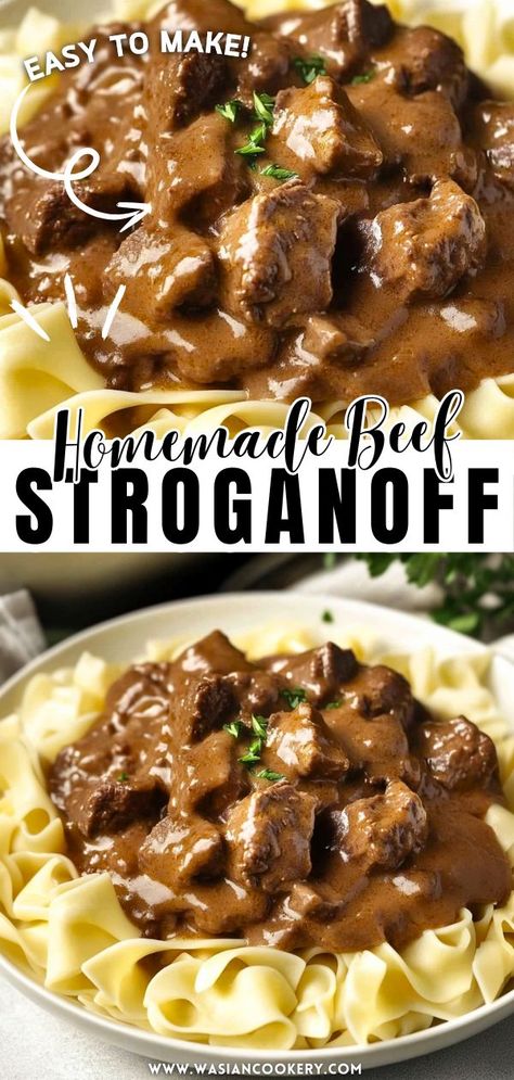 Creamy homemade beef stroganoff, perfect for cozy family dinners. Beef Stroganoff With Ribeye Steak, Beef Stroganoff Pasta Recipe, Beef Stroganoff Recipe With Stew Meat, Beef Stroganoff With Sherry, Beef Stroganoff With Wine, Beef Stroganoff Sauce Easy, Tri Tip Stroganoff, Beef Stroganoff With Leftover Roast, Easy Beef Stroganoff With Stew Meat