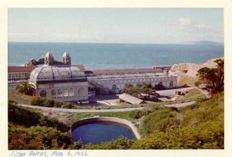 Sutro Baths 1966 Old S.F. Then Cliff House San Francisco, Sutro Baths San Francisco, Old San Francisco, San Fransico, Sutro Baths, San Francisco Photos, Visit San Francisco, Vintage San Francisco, Places In California