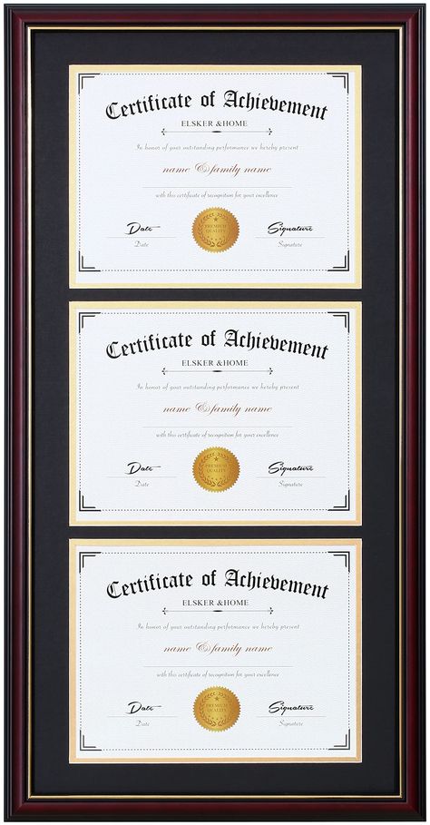 PRICES MAY VARY. Design: Our 8.5 x 11 certificate frames with mat follows the classic noble design concept, Whether you choose it to put your diplomas, certificates, documents or photos, it will always be your best choice Material: 1.25-inch extra wide frame is sturdy and not easy to deform, HD shatter resistant semi-tempered glass, Dust and scratch proof , with high-quality hardware accessories Use Scene: Classic American design. The frame can be used in the office, study room, living room and Certificate Display Ideas, Marriage Certificate Display, Degree Picture, Office Study Room, Business Vision Board, Business Vision, Document Frame, Certificate Frames, Diploma Frame