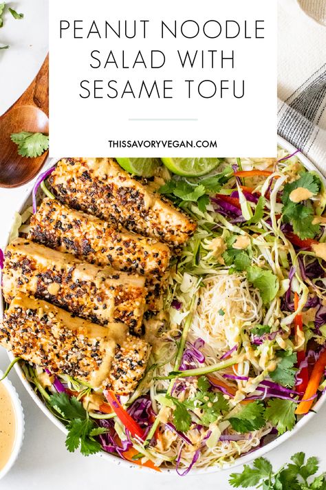 Vermicelli Rice Noodles, Peanut Noodle Salad, Vegan Bites, Vermicelli Rice, Restaurants Design, Raw Veggies, Vegan Sandwiches, Sesame Tofu, Tofu Salad