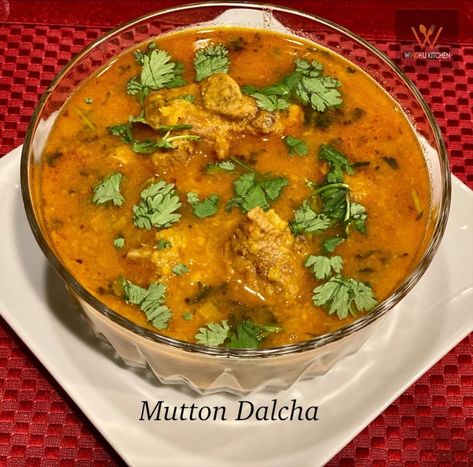 Mutton Dalcha Recipe is yet another Hyderabadi cuisine often made with meat and dal(lentils). It is the most common dish made in Hyderabad which has been passing on since the Nizam’s  era. Mutton Dalcha Recipe, Dalcha Recipe Mutton, Hyderabad Recipes, Indian Mutton Recipes, Hyderabadi Cuisine, Dhal Recipe, Mutton Recipes, Indian Cooking Recipes, Indian Cooking