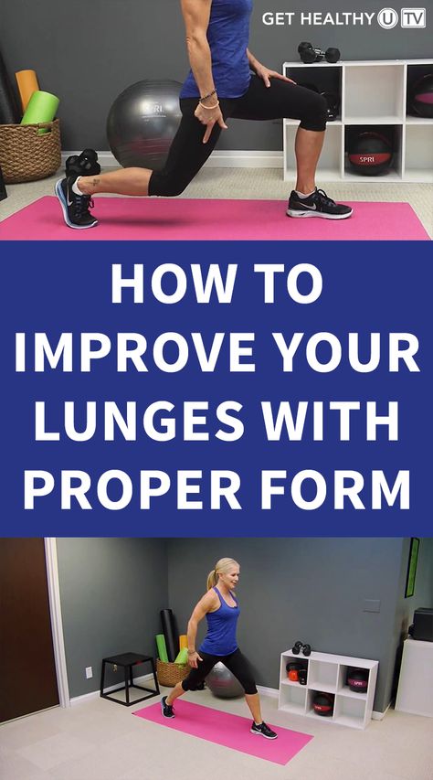 We all know lunges are one of the best and easiest ways to get a strong and firm lower body. But just what is the proper form? Learn how to correctly perform the split stance of a lunge and how much spacing to keep between your feet in order to go easy on your knees. Don’t be afraid of lunges; they’re your best friend on the way to better buns, thighs, and legs. Learn how to do a lunge with Chris and you’ll be seeing results in no time. Reverse Lunges How To Do, Proper Lunge Form, Lunges Workout How To, Lunges With Weights, Ms Exercises, Deep Lunges, Lunge Workout, Lower Body Muscles, Leg Workouts