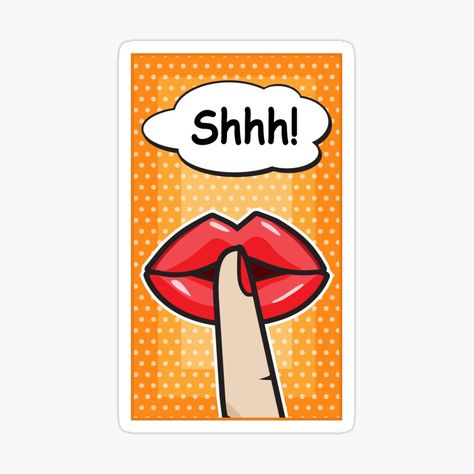 Finger On Lips, Cute Stickers, Magnets, Lips, Signs, For Sale