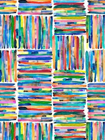 size: 12x9in Art Print: Watercolor Colorful Handpainted Stripes by Ninola Designs : Duct Tape Art Canvas, Watercolor Quilt, Striped Art, Elementary Art Projects, Art Classroom, Abstract Watercolor, Abstract Art Painting, Art Lessons, Design Shop