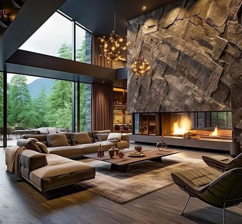 LUXURIOUS HOMES✈️✈️🎁🎁💄💄🎩👒💍🕶🦋🦐🦐🦞🦀 | Beautiful 😍 | Facebook Dröm Hus Planer, Mountain Modern Home, Idea Bedroom, Home Design Interior, Modern Mountain Home, Rustic Home Design, Christmas Room Decor, Bedroom Ceiling, Mountain Homes