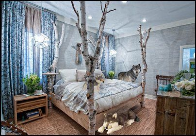 Native American Bedroom, Forest Bedroom, Extreme Makeover Home Edition, Theme Bedrooms, Native American Decor, Light Hardwood, Bedroom Themes, Dream Bedroom, Cool Rooms