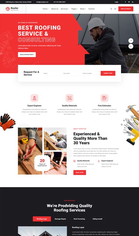 Roofing Services HTML Website Template Roofing Website Design, Industrial Roofing, Html Website, Roofing Company, Html Website Templates, Roofing Companies, Website Ideas, Metal Roofing, Roof Installation