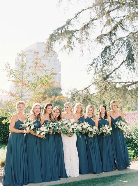 Teal And Grey Wedding, Bride Things, Hills Photography, Wedding Teal, Orange Weddings, Turquoise Bridesmaid, Teal Bridesmaid, Teal Bridesmaid Dresses, Hills Wedding