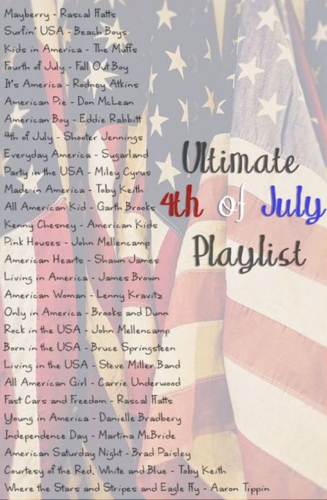 Fourth Of July Playlist, Fun Things To Do At Home For 4th Of July, 4th Of July Ideas Decorations, Fourth Of July Traditions, Things To Do On 4th Of July, 4th Of July Playlist, 4th Of July Music, 4th Of July Songs, July Decorating Ideas