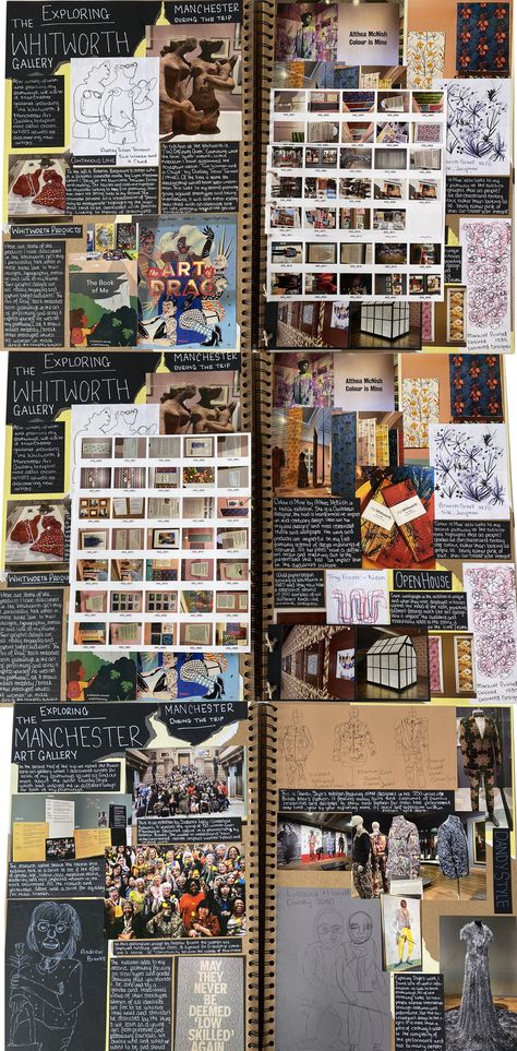 A Level Art Sketchbook Research Page, Level 3 Art And Design, Alevel Graphics Sketchbook, Fine Art Degree Sketchbook, Gcse Art Book Layout Ideas, Graphic Design A Level Sketchbook Ideas, Gcse Art Trip Page, A Level Mood Board, Art Analysis Sketchbook