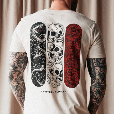 Buy T-SHIRTS at Thirteensupply.co. Check Price and Buy Online. ✓ Free Shipping ✓ Cash on Delivery ✓ Best Offers. Tshirt Branding, Hoddies Outfits, Streetwear Tshirt Design, Design Jersey, Skate Decks, Shirt Design Inspiration, Graphic Tshirt Design, Organic Ring, Band Shirt