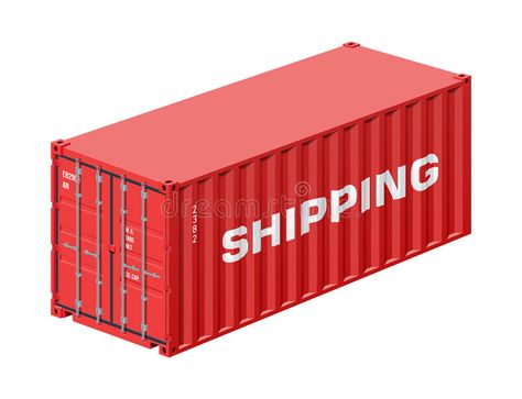 Shipping container. Isolated on white, realistic vector illustration , #Sponsored, #Isolated, #container, #Shipping, #white, #illustration #ad Container Illustration, Container Shipping, Freight Container, Realistic Sketch, Cargo Container, Social Media Advertising Design, Animation Tutorial, White Illustration, Container House Design