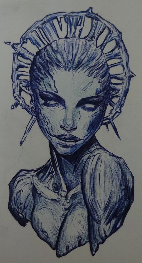 #pen#drawing#blue#sketch#pendrawing#tattoo Pen Drawing Blue, Sketchpen Drawings Ideas Aesthetic, Ink Pen Drawings People, Blue Pen Drawing Easy, Drawing With Blue Pen, Sketchbook Cover Page Ideas, Blue Pen Sketches, Blue Pen Drawing, Blue Ink Drawing