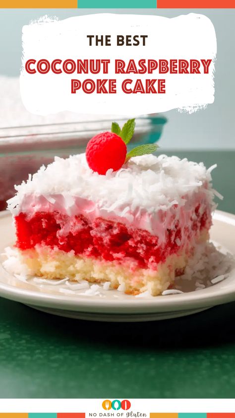 Zinger Poke Cake, Raspberry Zinger Poke Cake, Raspberry Poke Cake, Raspberry Zinger, Cake Mix Ingredients, Raspberry Desserts, Sweet Bites, Raspberry Recipes, Poke Cake Recipes