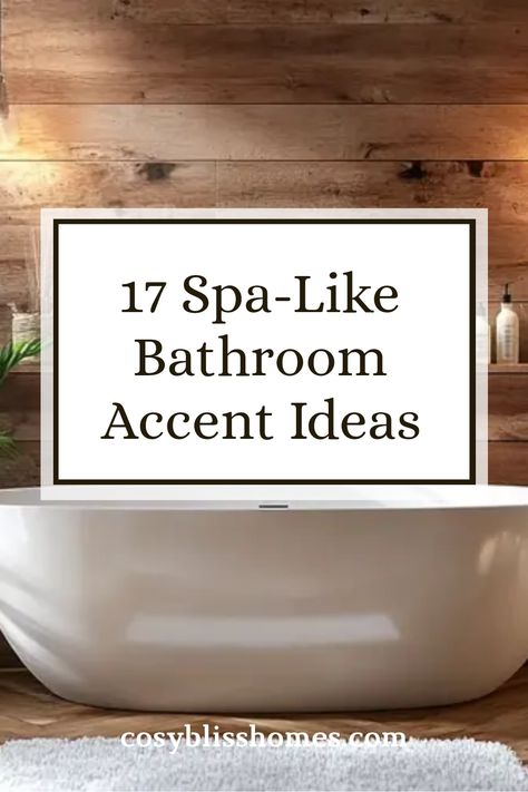 Ready to create a relaxing retreat in your bathroom? Discover these 17 earthy accent ideas that transform any space into a calm oasis. From cork bath accessories to natural finishes, each suggestion brings a touch of serenity straight to your home. Capture that spa-like ambiance by incorporating wood, stone, and water-inspired elements. Whether you're refreshing a small powder room or redesigning a spacious bathroom, these ideas will not only enhance your space but also give it a tranquil feel. Check out these stylish tips to elevate your bathroom design today! Home Spa Shower Ideas, Spa Tub Decor Ideas Master Bath, Home Bathroom Spa Ideas, Spa Like Powder Room Ideas, Spa Like Master Bath Ideas, Spa Tub Decor Ideas, Spa Small Bathroom, Small Bathroom Spa Ideas, Tranquil Bathroom Ideas