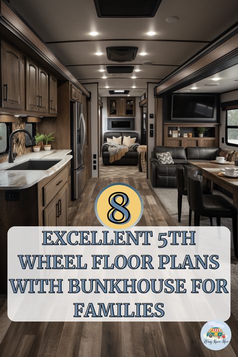 Discover the ultimate family RV adventures with these 8 fantastic fifth wheel floor plans featuring bunkhouses! 🚐✨ Perfect for families, these layouts ensure comfort, privacy, and endless fun on the road. Ready to create unforgettable memories with your loved ones? Which floor plan sparks your interest? Let's chat in the comments! Click to explore the best options for your next family getaway. #rvingknowhow #fifthwheellife #familytravel #RVadventures #bunkhouse 2 Bedroom Fifth Wheel, Rv For 6 People, 3 Bedroom Rv Floorplan, Rv With Bunkhouse, Fifth Wheel With Bunkhouse, Rv Living Organization, 5th Wheel Rv, Camper Flooring, Double Bunk