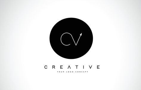 CV C V Logo Design with Black and White Creative Text Letter Vector. Cv Logo Design Letter, Cv Logo Design, Cv Logo, V Logo Design, Personal Branding Design, Edge Logo, Design Resume, V Logo, Logo Idea