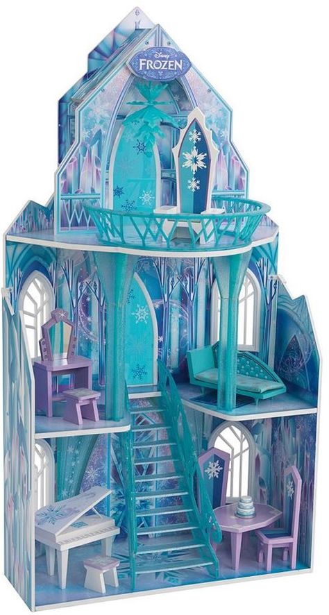 Kidkraft Disney's Frozen Ice Castle Dollhouse by KidKraft Frozen Dollhouse, Frozen Ice Castle, Disney Frozen Castle, Princess Doll House, Barbie Castle, Castle Dollhouse, Disney Frozen Toys, Frozen Castle, Disney Princess Toys