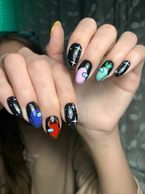 Among Us Nails, Witchy Nails, Bright Nails, Nails For Kids, Birthday Nails, Dream Nails, Nail Art Summer, Fancy Nails, Us Nails