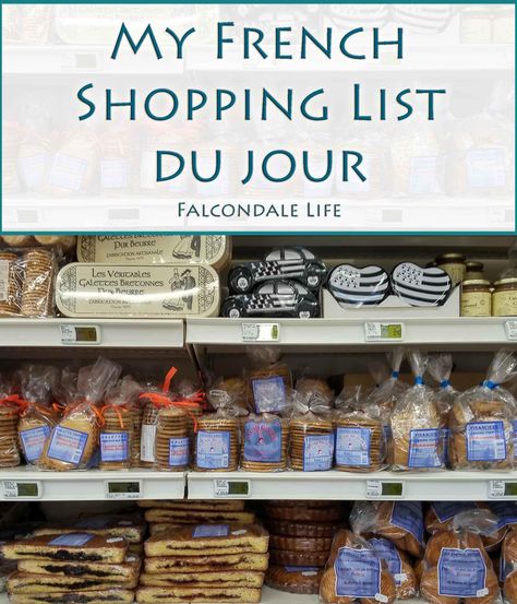 My husband's flight home from France is delayed so I sent him a quick shopping list. See what French treats I asked him to stock up on. French Grocery List, French Supermarket, French Pantry, French Practice, Deli Counter, Supermarket Shelves, French Lifestyle, Paris France Travel, French Living