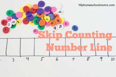 Children struggling with multiplication math facts? Use this super simple hands-on skip counting number line to make learning those boring facts fun! Open Number Line, Skip Counting By 5's, Multiplication Arrays, Counting By 5's, Counting Numbers, Skip Counting, Math Printables, Multiplication Facts, Free Homeschool