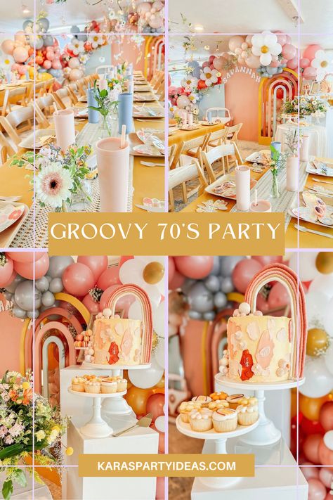 70s Groovy Party Decorations, Retro Groovy Party Decor, Lets Get Groovy Party, Groovy Boho Birthday Party, Groovy 50th Birthday, 70s 70th Birthday, Groovy 50th Birthday Party, Groovy Retro Party, Retro Party Activities