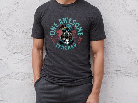 Male Teachers, Unique Teacher Appreciation Gifts, Male Teacher, Cool Dog, Teacher Appreciation Gift, Best Teacher, Teacher Appreciation Gifts, Navy Color, Teacher Shirts