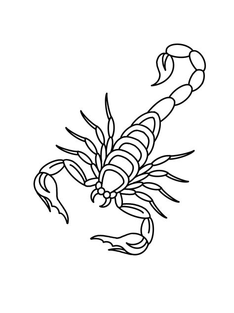 Traditional Scorpion Tattoo Stencil, Traditional Tattoo Stencils Outline, Scorpion Tattoo Stencil, Traditional Tattoo Outline, Traditional Tattoo Stencils, Traditional Tattoo Drawings, Cherub Tattoo, Tattoo Outline Drawing, Scorpion Tattoo