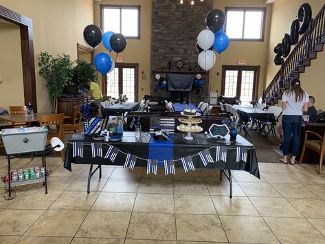 Law Enforcement Party Decorations, Law Enforcement Party Ideas, Law Enforcement Graduation Party, State Trooper Graduation Party, Police Retirement Party Decorations, Police Promotion Party, Police Retirement Party Ideas Decoration, Law Enforcement Retirement Party Ideas, Police Graduation Party Ideas