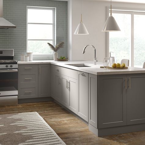 Cambridge Base Cabinets in Gray – Kitchen – The Home Depot Valle Nevado Granite Countertops, Natural Wood Interior, Galaxy Grey Honed Granite, Kashmir White Granite, Kitchen Cabinets Upgrade, Sensa Silver Blue Granite, Sensa Granite Countertops Siberia, Pantry Cabinets, Plywood Boxes