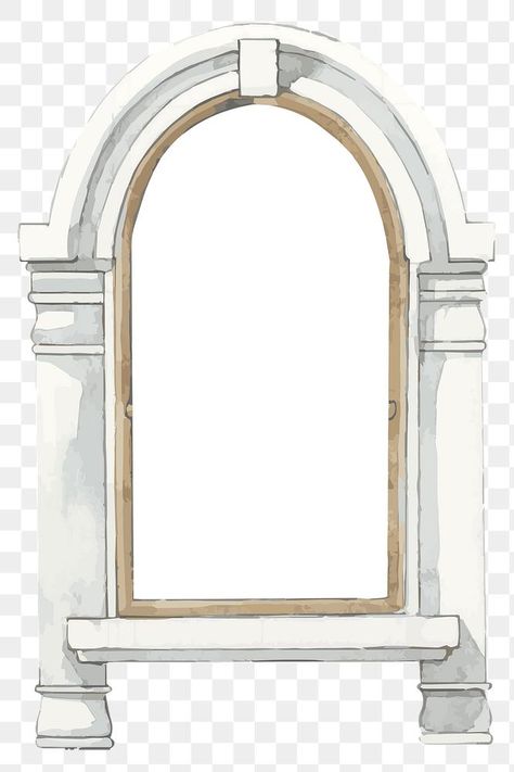 Window Watercolor Painting, Png Architecture, Window Png, Window Watercolor, Comp Sci, Window Arch, House Outline, Arch Window, Disney Clipart