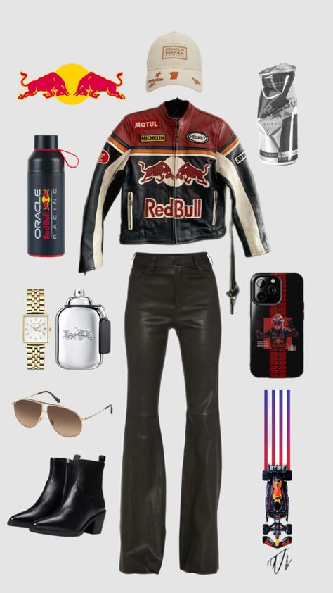 redbull racing day outfit #outfit #casual #racingday #ootd #racecardriver #race #racerjacket #redbulloutfit #maxverstappenaesthetic Redbull Racing, Race Day Outfits, Racer Jacket, Day Outfits, Day Outfit, Race Day, Outfit Casual, Race Cars, Outfit Of The Day